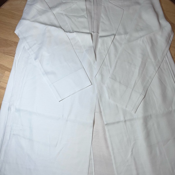 Eileen Fisher Bone Silk Georgette Crepe Trench Coat BNWTS $398.00 NEW BNWTS - Picture 4 of 15